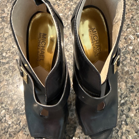 Michael Kors  black 100% leather open toes high heels shoes - Picture 3 of 6